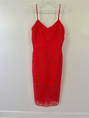 Bisou Bisou | Dresses | Bisou Bisou Red Lace Over Lay Midi Dress | Poshmark Bisou Bisou | Dresses | Bisou Bisou Red Lace Over Lay Midi Dress | Poshmark